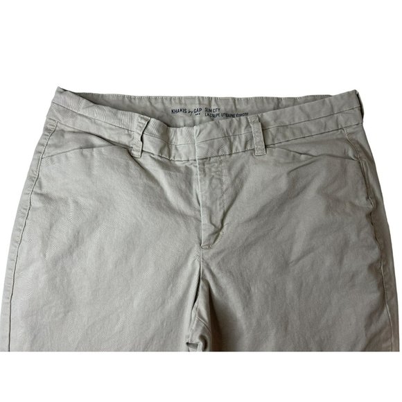 GAP Women's Khaki Pants Slim City 8 Regular Brown Tan Beige Cotton - Picture 2 of 5